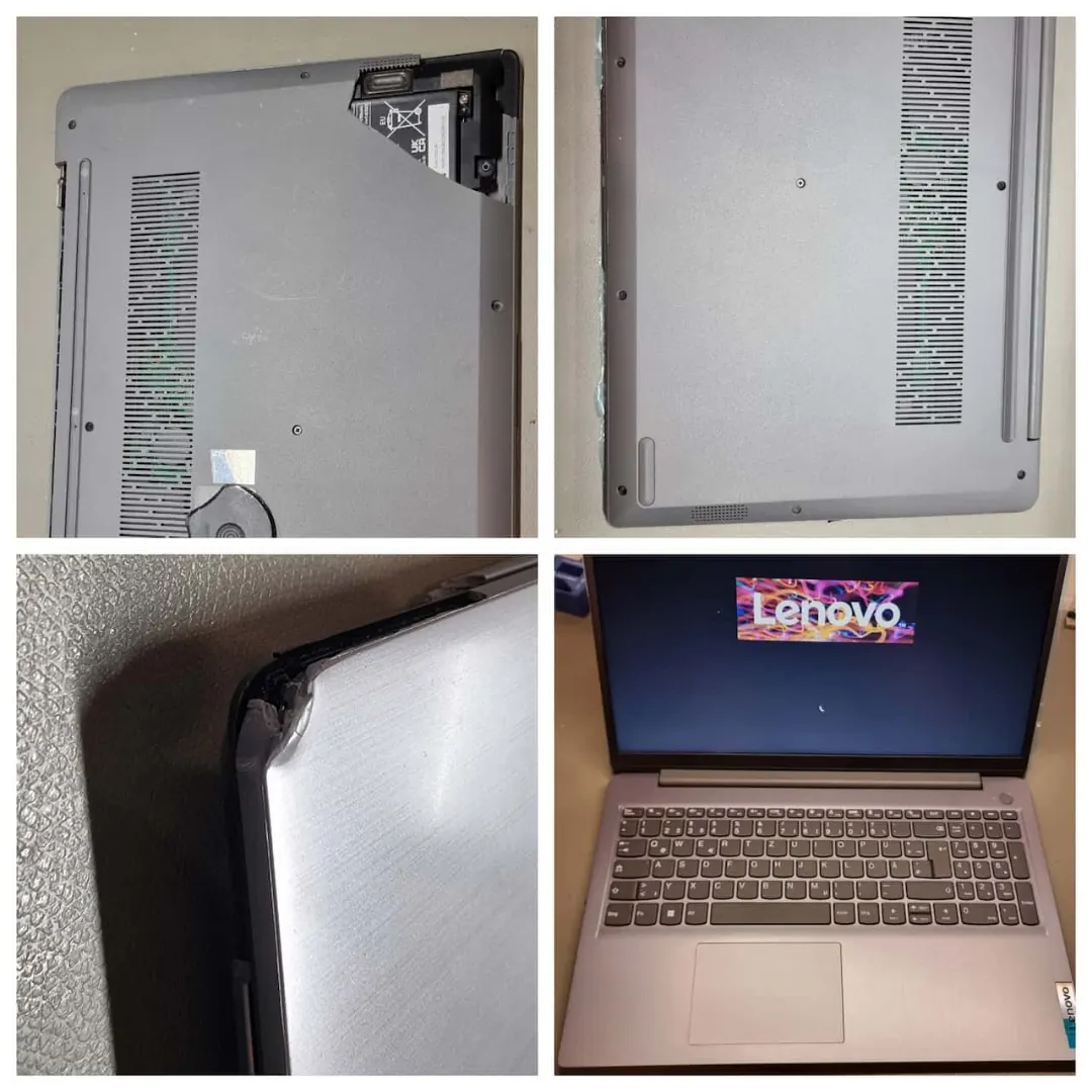 Lenovo IdeaPad: gebrochenes Gehäuse und Scharnier repariert – wieder stabil und funktionsfähig Lenovo IdeaPad Laptop gebrochenes Gehäuse Scharnier Reparatur AdrianRepair