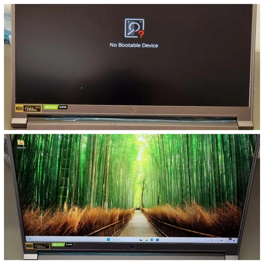 Acer Predator: Fehler 'No Bootable Device' behoben – Windows startet wieder Acer Predator Laptop No Bootable Device Boot Reparatur Windows AdrianRepair