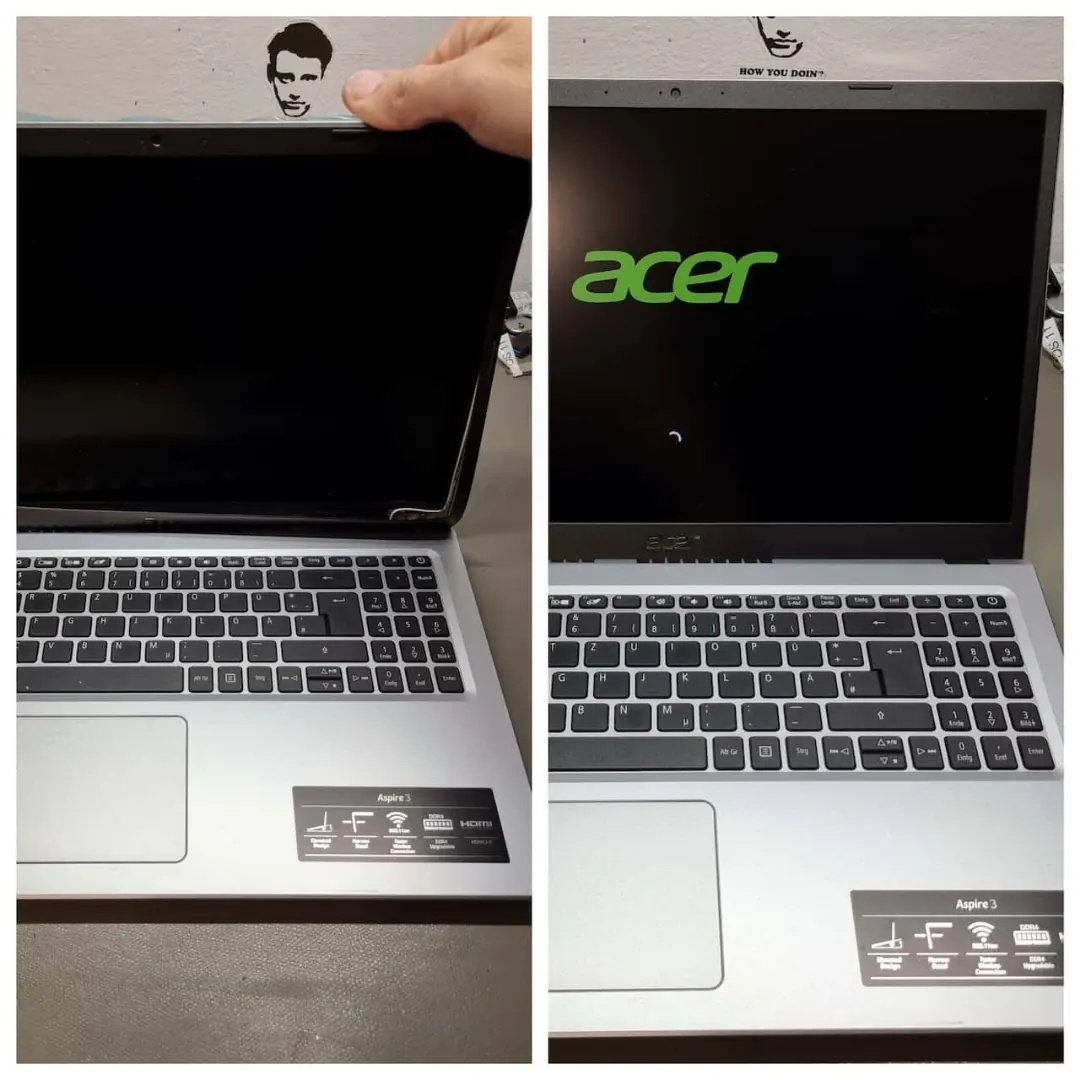 Acer Aspire 3: schwarzer Bildschirm behoben – Gerät bootet wieder einwandfrei Acer Aspire 3 Laptop kein Bild schwarzer Bildschirm Reparatur AdrianRepair