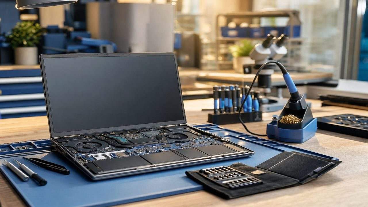 PC- und Laptop-Reparatur in Kößlarn – Techniker am Werkstatt-Arbeitsplatz
