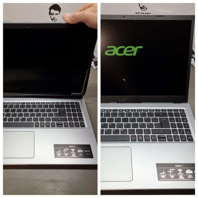 Laptop: Defektes Scharnier und beschädigtes EDP-Display-Kabel repariert (Service Passau/Umgebung).