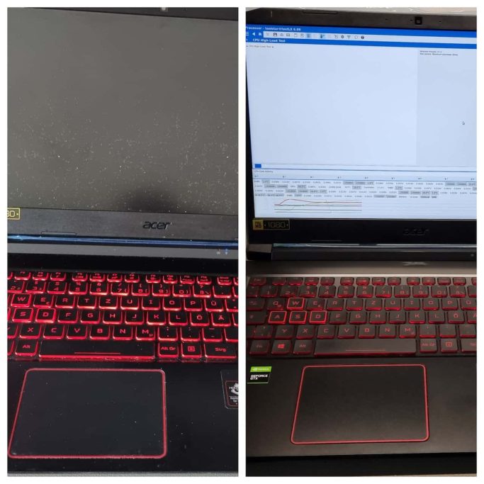 Laptop Mainboard: Stromkreis- und Chipdefekt auf der Hauptplatine erfolgreich repariert.