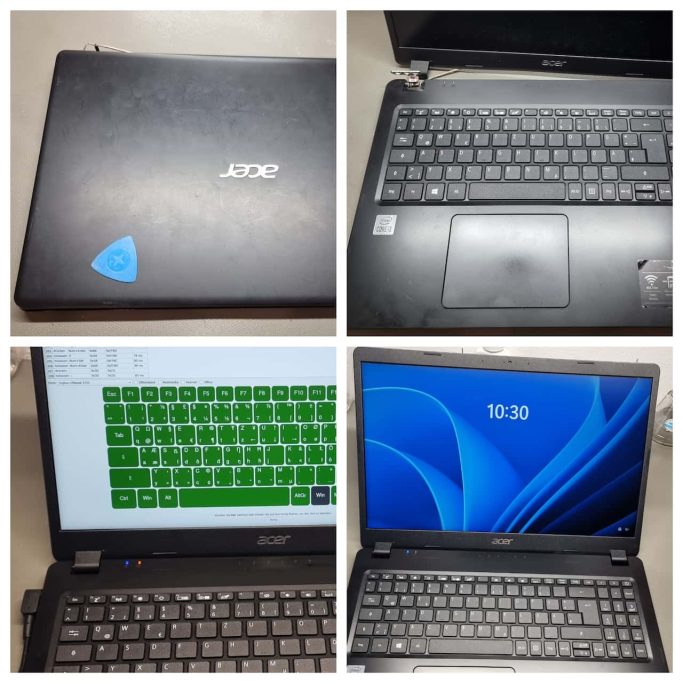 Acer Laptop Reparatur: Defektes Displaykabel und Scharniere erfolgreich ausgetauscht in Kößlarn.